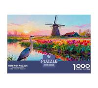 Dutch Zaanse Schans Puzzle in Legno Impermeabile Puzzles Da 1000 Pezzi Regali Per Adulti Impossibili Per Decorazioni Domestiche