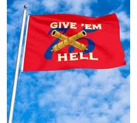 Dutern 75 Give 'em Hell Flag banner con occhielli Man grotta Decor 0,9 x 1,5 m