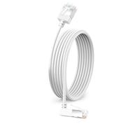 Dutevolns Cavo Ethernet Flessibile Cat 6 con Angolo 270° verso l'Alto 1m, Ultra Sottile e Compatto RJ45 Cat 6a Cavo LAN Gigabit per PC, Router, PS4/5 (Bianco)