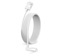 Dutevolns Cavo Ethernet Ultra Sottile Cat 6 con Angolo 90° verso il Basso 10m, Flessibile e Compatto RJ45 Cat 6a Cavo LAN Gigabit per PC, Router, PS4/5 (Bianco)