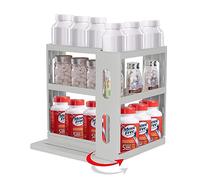 Dutiplus - Organizer per medicinali con 2 ripiani a tre piani, per contenere vitamine, integratori e cosmetici, 27 x 14 x 27 cm (altezza x larghezza x profondità) (grigio avanzato)