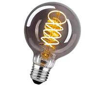 DUTSUGUAR Edison Lampadina Vintage E27 LED Vintage Dimmable 4W Lampadine E27 Bianco Caldo, Lampadina LED Ideale per Nostalgia Decorativa e Retro Illuminazione, Vetro Grigio-1 pezzi-80mm