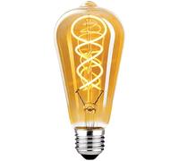 DUTSUGUAR Edison Lampadina Vintage E27 LED Vintage Dimmable 4W ST64 Lampadine E27 Bianco Caldo, Lampadina LED Ideale per Nostalgia Decorativa e Retro Illuminazione, Vetro Ambrato-1 pezzi(BT1)