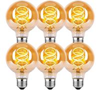 DUTSUGUAR Edison Lampadina Vintage E27 LED Vintage Dimmable 4W ST64 Lampadine E27 Bianco Caldo, Lampadina LED Ideale per Nostalgia Decorativa e Retro Illuminazione, Vetro Ambrato-6 Pezzis(YHS6PBT1)