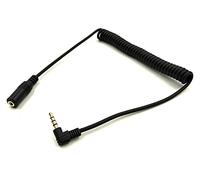 Duttek 1.5 m/1,5 m 4 poli 3.5 mm placcato oro ad angolo retto 90 gradi maschio a femmina A spirale molla a spirale AUX audio stereo jack cavo di prolunga cavo (3.5 mm trrs m/F)