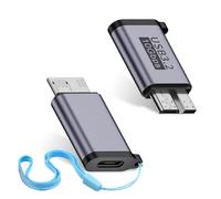 Duttek Adattatore da USB C a Micro B, 10 Gbps, adattatore da Micro B a USB 3.2 C, adattatore da micro 3.2 B maschio a USB C femmina, per cavo per hard disk esterno SSD Drive, tablet, telefono, laptop,