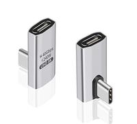Duttek Adattatore da USB C ad angolo (2 pezzi) da USB C maschio a USB C femmina - Trasferimento dati 40 Gbps, ricarica 240 W, tablet, telefono e altri dispositivi di tipo C