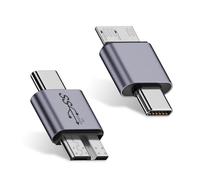 Duttek Adattatore di ricarica dati da USB Micro B a USB C, 10 Gbps, da USB tipo C maschio a USB 3.0 Micro B maschio, convertitore per hard disk esterni, SSD, tablet, fotocamere, computer portatili,