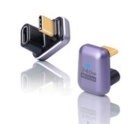 Duttek Adattatore USB C a 180 gradi, 240 W, U-Shaped USB C maschio a femmina, 40 Gbps, supporto video 8 K a 60 Hz per Steam Deck, Switch, tablet, laptop (2 pezzi)