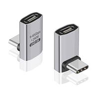 Duttek Adattatore USB C a 90 gradi (confezione da 2) - Adattatore maschio femmina USB C 40Gbps, Ricarica a 240W, Compatibile con video 8K per Thunderbolt 4/3, Switch, MacBook, Tablet