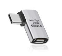 Duttek Adattatore USB-C ad angolo retto da 240 W, adattatore USB C da 40 Gbps da maschio a femmina con video da 8 K a 60 Hz, compatibile con Thunderbolt 3/4, Switch, MacBookPro/Air, iPad e altri dispositivi di tipo C (confezione da 2)