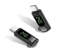 Duttek Adattatore USB C da 80 Gbps con display a LED (confezione da 2), adattatore per display digitale USB C da 240 W femmina a maschio, compatibile con Thunderbolt 5, iPhone 15/16, MacBook, iPad