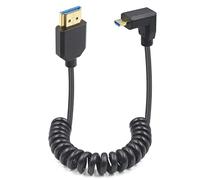 Duttek Cavo a spirale 8K Hdmi a Micro Hdmi da 1,2m,Hdmi 2.1 ad altissima velocità 48 Gbps,supporta 8K@60Hz,4K@120Hz,adatto per notebook,tablet e porta micro Hdmi della fotocamera (Down angle)