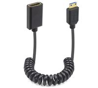 Duttek Cavo a spirale da mini Hdmi a Hdmi 2.1 m da 1.2 m, cavo di prolunga HDMI estremamente sottile Hdmi 2.1, supporta 8 K a 60 Hz, 4 K a 120 Hz, compatibile con fotocamere DSLR, laptop, tablet