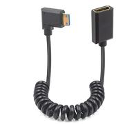 Duttek Cavo a spirale da mini Hdmi a Hdmi 2.1 m da 1.2 m, cavo di prolunga HDMI estremamente sottile Hdmi 2.1, supporta 8K a 60Hz, 4K a 120Hz, compatibile per fotocamere DSLR, laptop, tablet (destra)