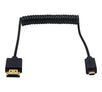 Duttek Cavo a spirale sottile da micro HDMI a HDMI, 1,2 m, 4K, 3D