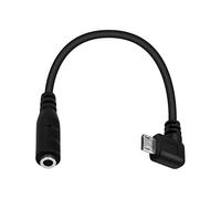 Duttek Cavo da micro USB a 3,5 mm, ad angolo retto Micro USB maschio a 4 poli femmina da 3,5 mm per microfono attivo, adattatore da convertire da 15 cm