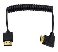 Duttek Cavo da mini HDMI a HDMI standard, cavo a spirale da mini HDMI a HDMI, ultra sottile da HDMI maschio a mini HDMI maschio, supporto 4K Ultra HD, 1080p, 3D (HDMI 2.0) (1,2 m) (angolo sinistro)