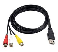 Duttek Cavo da USB a RCA, USB 2.0 maschio a 3 RCA femmina Jack Splitter Audio Video Cavo adattatore composito splitter AV per TV, Mac, PC, HDD e DVR 1.5M / 5FT