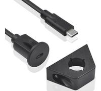Duttek Cavo di montaggio a pannello USB Type C, USB Type C Male to Female Panel Flush Mount Extension Cable per auto, camion, barca, moto, cruscotto, lunghezza 1,5M