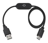 Duttek Cavo di prolunga da USB a USB C, 1 m, da USB maschio a tipo C, cavo di prolunga con interruttore dimmer touch, supporto per ricarica e ricarica (nero)
