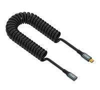 Duttek Cavo di prolunga USB C a spirale da 1,8 m, cavo a spirale da USB C a USB C 20 Gbps, cavo di prolunga USB C maschio a femmina, 100 W, cavo di prolunga di tipo C per laptop, tablet, telefono
