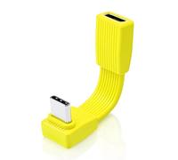 Duttek Cavo di prolunga USB C corto 80 Gbps 5 cm, cavo di ricarica USB C a 90 gradi corto per telefoni, iPad, MacBook, Thunderbolt 5, Samsung Galaxy, Pixel e monitor Dell (giallo)