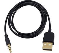 Duttek Cavo di ricarica da 3,5 mm, 4 pole 3.5mm Male to USB 2.0 Male Charging Cable, per iPod Shuffle, lettore MP3, cuffie e così via (1 m / 3,3 piedi).