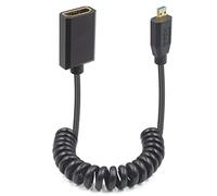 Duttek Cavo estensibile a spirale da micro HDMI a HDMI 2.1, ultra sottile da 48 Gbps, flessibile da 8 K Hdmi femmina a micro Hdmi maschio a spirale, supporto HDR dinamico, per fotocamera, videochiamate HD e giochi