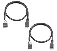 Duttek Cavo Micro USB maschio a 9 Pin femmina Header per scheda madre PCB, Micro USB a 9 pin, lunghezza 50cm/1.64ft (2 pezzi)