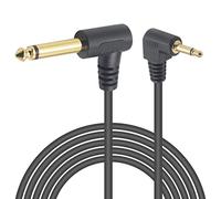 Duttek Cavo Mono da 6,35 mm a 3,5 mm, Adattatore Angolare 90°, per Cuffie, Basso Elettrico, Tastiera, Audio Professionale, 1,8M