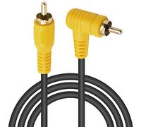 Duttek Cavo RCA ad angolo retto da 1,5 m/1,5 m, cavo RCA da maschio a maschio, cavo RCA stereo con porta placcata in oro 4K per amplificatori, home theater, HDTV, stereo domestico e DVD, confezione da 1