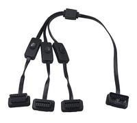 Duttek Cavo splitter OBDII da 1 a 3 Y, 60 cm, cavo di prolunga OBD2 angolare Rihght, 16 pin maschio a femmina, splitter a Y, cavo piatto per scanner OBD2 per tutte le apparecchiature OBD II (con tre