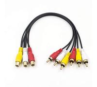 Duttek Cavo splitter RCA, 3 RCA femmina a 6 RCA maschio spina RCA Y splitter prolunga audio video AV cavo adattatore 30 cm
