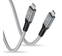 Duttek Cavo Thunderbolt 4 da 240 W, 1,5 m, 40 Gbps, cavo di ricarica USB C a USB C, supporta video 8K a 60Hz, USB tipo C maschio a maschio, cavo intrecciato in nylon per dispositivi USB4, MacBook,