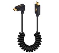 Duttek Cavo USB C a spirale, 1 m, 240 W, Thunderbolt 3 a USB C, 40 Gbps, cavo USB C a 90 gradi, supporta video 8K a 60 Hz per Thunderbolt 3, eGPU, MacBook, computer portatili
