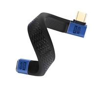 Duttek Cavo USB C corto 40 Gbps 240 W, cavo corto piatto USB C maschio a femmina, supporta 8K a 60Hz per Thunderbolt 4, MacBook, Power Bank (13 cm) (90 gradi da maschio a femmina)