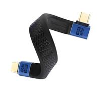 Duttek Cavo USB C corto 40 Gbps 240 W, cavo corto piatto USB C maschio a femmina, supporta 8K a 60Hz per Thunderbolt 4, MacBook, Power Bank (13 cm) (90 gradi maschio a maschio)