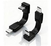 Duttek Cavo USB C corto 80 Gbps 5 cm, cavo di ricarica USB C maschio a maschio a 90 gradi per cellulari, iPad, MacBook, Thunderbolt 5, Samsung Galaxy, Pixel e monitor Dell. (nero)