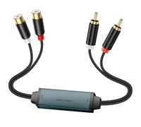 Duttek Filtro antidisturbo per ground loop RCA, eliminatore di rumore con doppio cavo audio RCA maschio a femmina per impianto audio auto/impianto stereo domestico - Plug-and-Play