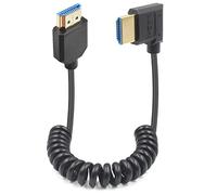 Duttek HDMI a 2.1 HDMI cavo a spirale 1.2m, Hdmi 2.1ultra ad alta velocità 48Gbps, supporta 8K@60Hz, 4K@120Hz, compatibile con fotocamera, videocamera, monitor TV, PS4, monitor, PC e altro (destra)