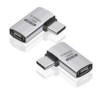 Duttek Right Angle USB C (2 Pack), Adattatore USB C da femmina a maschio-Trasferimento dati 40Gbps, 240W Charging, video 8K compatibile con Thunderbolt 4/3,MacBook,Laptop e altri dispositivi di tipo C