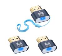 Duttek Spina fittizia HDMI 4K, emulatore di visualizzazione virtuale per monitor, adattatore headless per Windows Mac OSX Linux, supporta fino a 4K a 60Hz (con indicatore luminoso, confezione da 3)