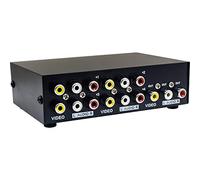 Duttek Switch Audio Commutatore Audio Rca Switch Commutatore AV 4 Porte Switcher RCA 4 in 1 Video Composito L/R Audio Box per console di gioco DVD STB