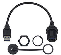 Duttek USB Flush Mount Cable, Cavo di prolunga a pannello singolo USB 3.0 con fibbia per cruscotto auto, camion, barca, motocicletta 30 cm/12 pollici