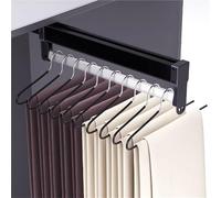 Duty Duty Estendibile Vale per armadio - Arresta di armadio per estrazione, binario per vestiti telescopici neri da 25 kg, bielobe in acciaio inossidabile regolabile, ganci montati (350 mm) LWX