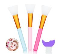 Duuclume DUCLUME - Set di 3 pennelli per maschera in silicone per il viso, maschera per il fango del viso, senza capelli, per eyeliner, per principianti, eyeliner alato