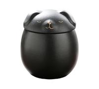 Duuclume Urna per ceneri di cani e gatti - Urna commemorativa in ceramica a forma di cane e gatto, realizzata a mano, con chiusura ermetica, barattolo commemorativo funebre per ricordo (nero, taglia