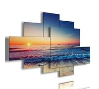 duudaart Quadri Camera da Letto Matrimoniale Moderni - Quadro Mare Moderno 82 3D Multilivello Tramonto Natura Paesaggi