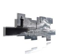 duudaart Quadro Mare Faro Paesaggi Grandi Dimensioni Design Acustici Composti Pannelli Stampe Parete Ufficio Moderni Soggiorno Componibili Decorativo 3d Multilivello 257x117cm
